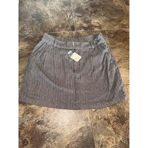 NWT $78 Size 6 Free People Herringbone Mini Skirt‎ - Gray Woven Textured Pockets
